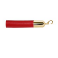 6' Red Naugahyde Rope W/ Polished Brass Snap Hooks
